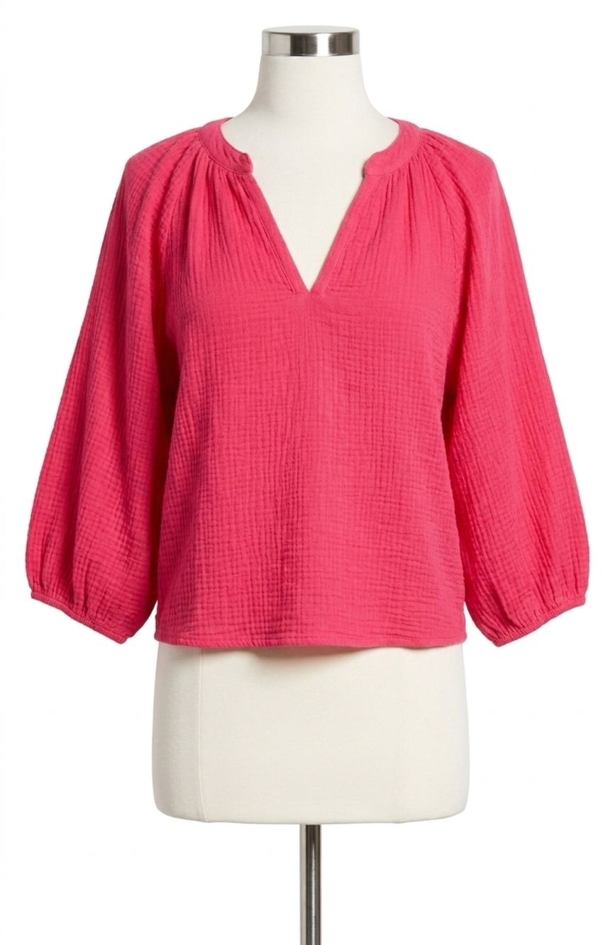 NEW NATION LTD mimi romance blouse in hibiscus